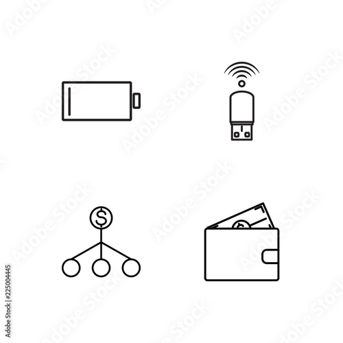 business simple outlined icons set