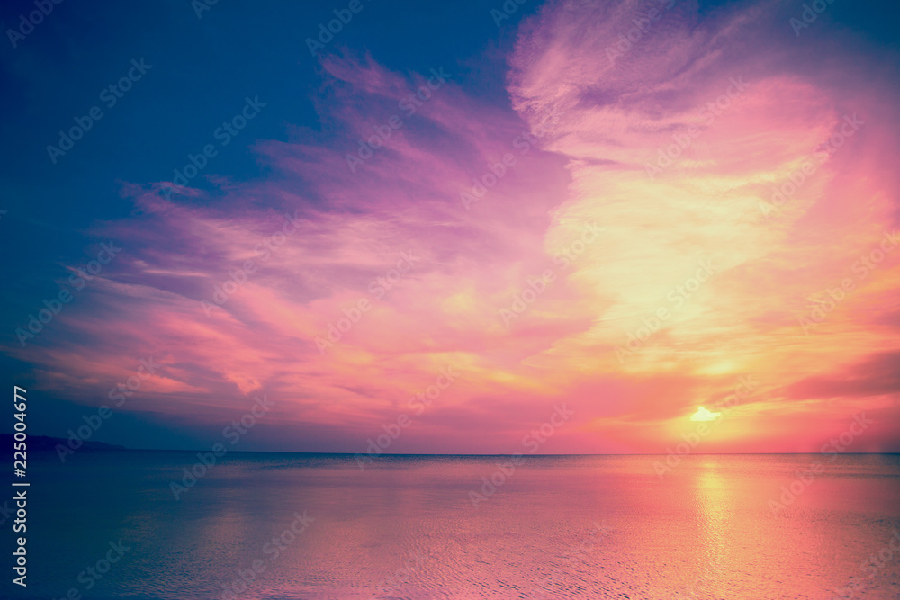 Magic colorful sunrise over the sea