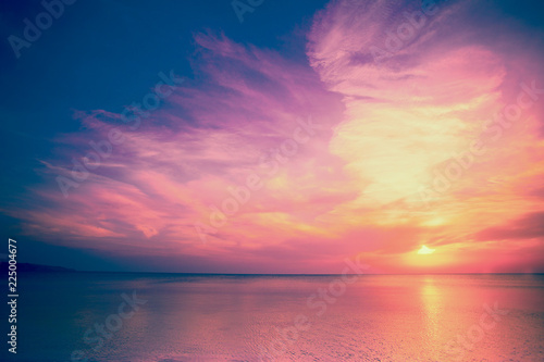 Magic colorful sunrise over the sea