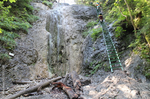 Dúhový vodopád (Rainbow waterfall) in canyon Kláštorská roklina in Slovenský raj (Slovak Paradise National Park),Slovakia photo