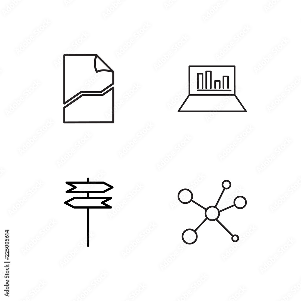 business simple outlined icons set business simple outlined icons set