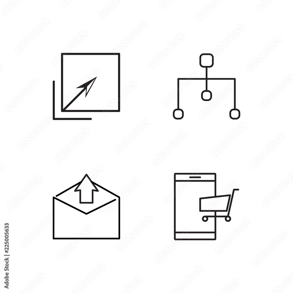 business simple outlined icons set business simple outlined icons set