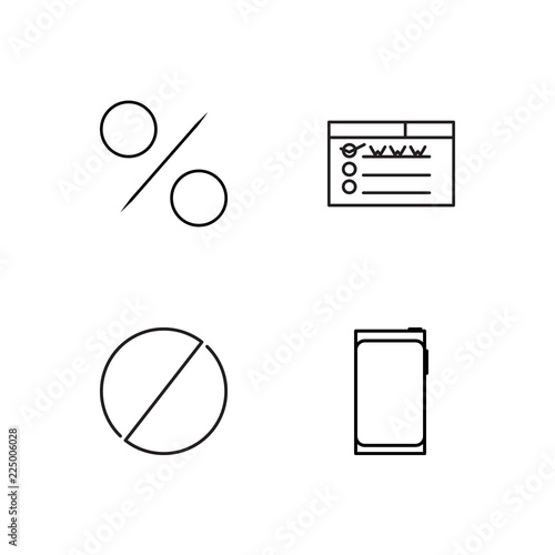 business simple outlined icons set