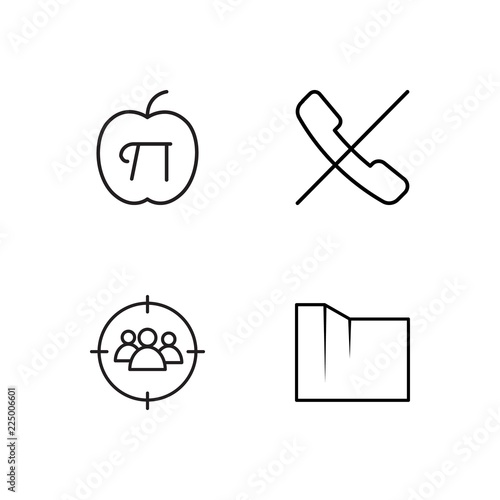 business simple outlined icons set