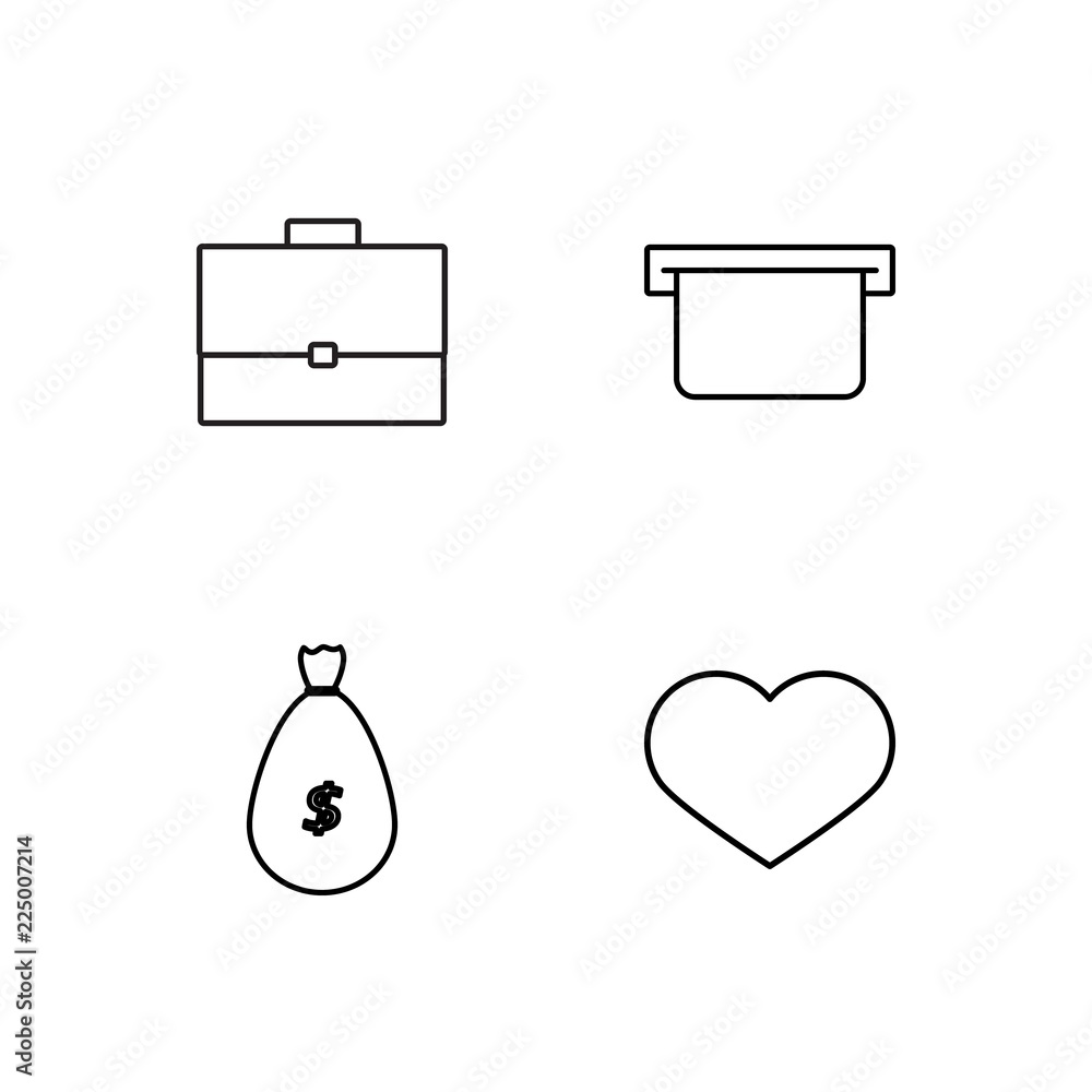 business simple outlined icons set business simple outlined icons set