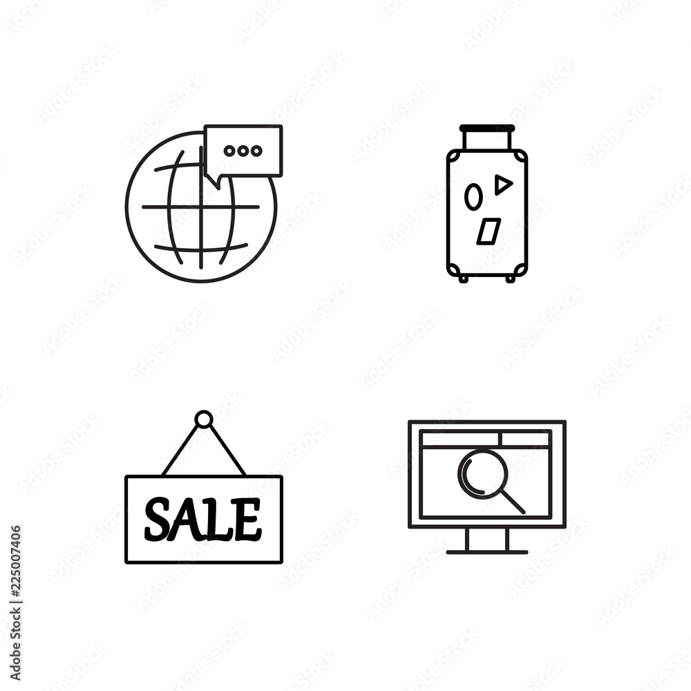 business simple outlined icons set business simple outlined icons set