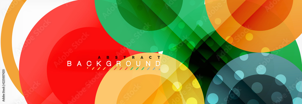 Fototapeta premium Abstract colorful geometric composition - multicolored circle background