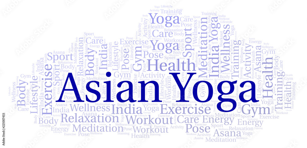 Obraz premium Asian Yoga word cloud.