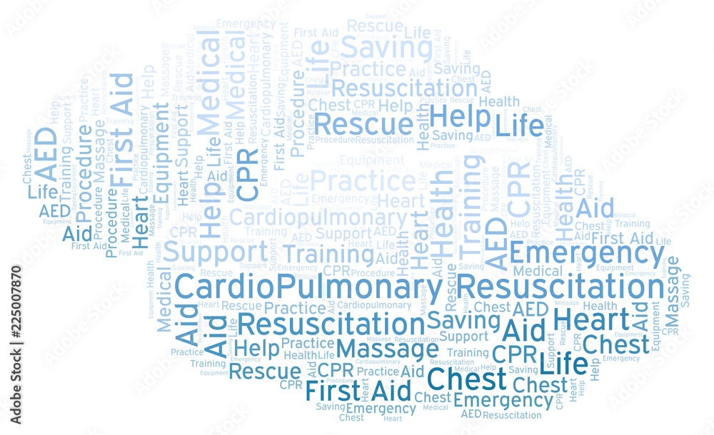 CardioPulmonary Resuscitation word cloud, made with text only. CardioPulmonary Resuscitation word cloud, made with text only.