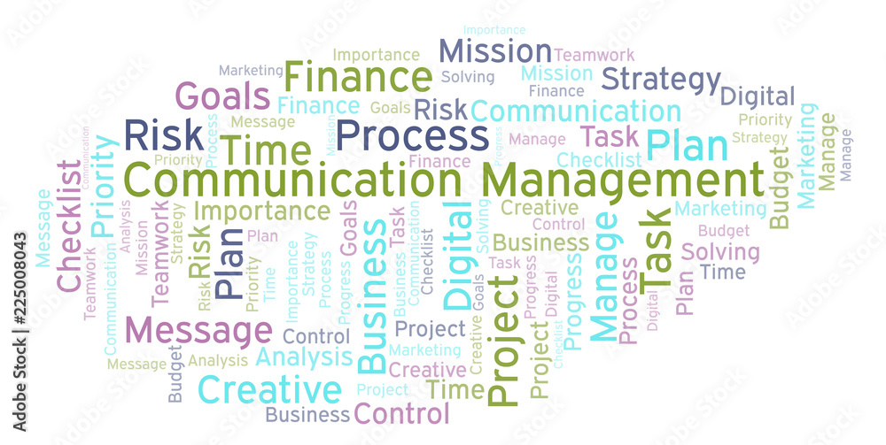 Communication Management word cloud, made with text only.