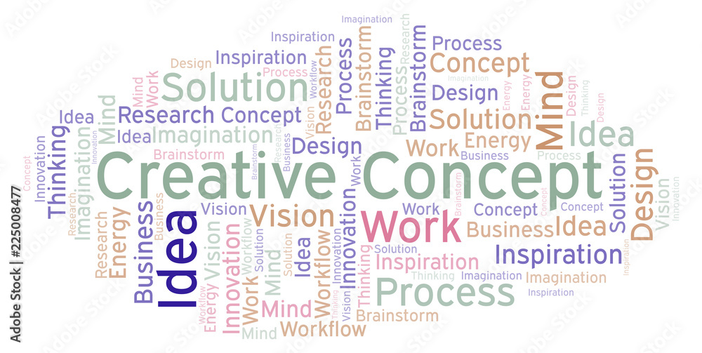 Creative Concept word cloud, made with text only.