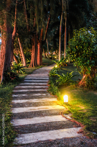 Landscape of path way in resort in koh mak ,thailand