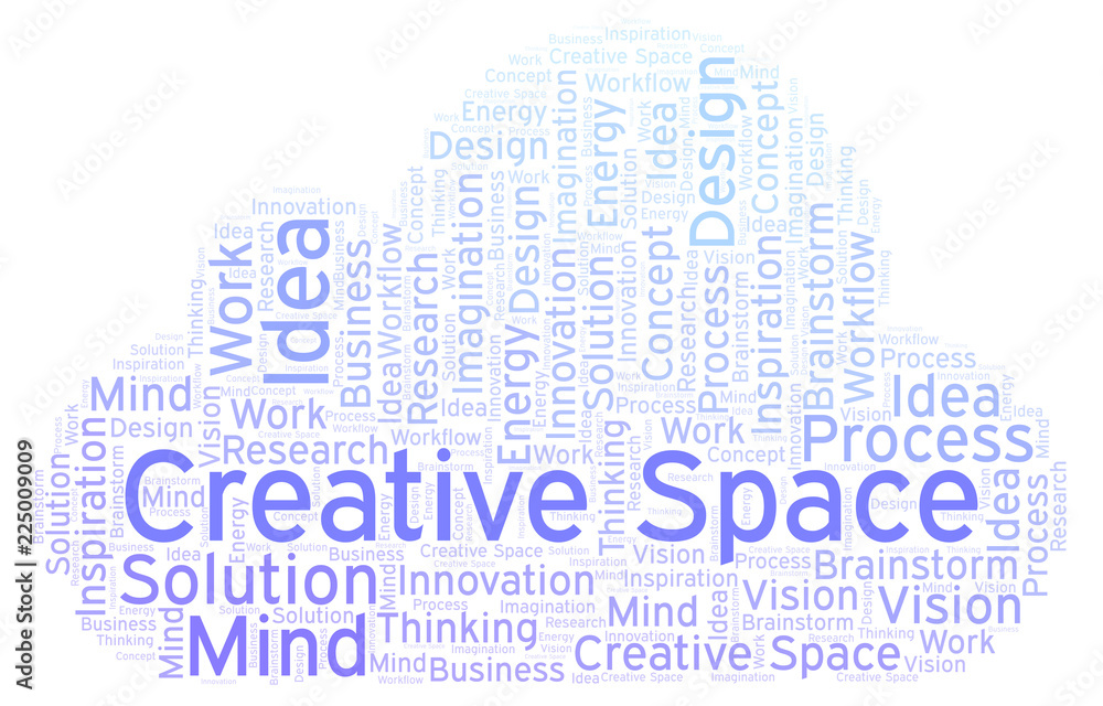 Obraz premium Creative Space word cloud, made with text only.