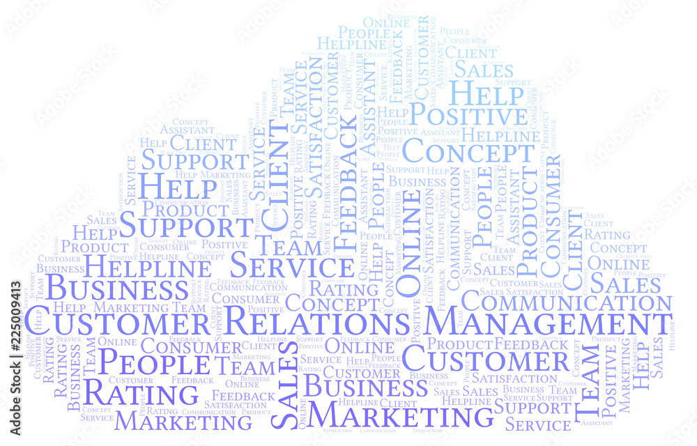 Obraz premium Customer Relations Management word cloud.