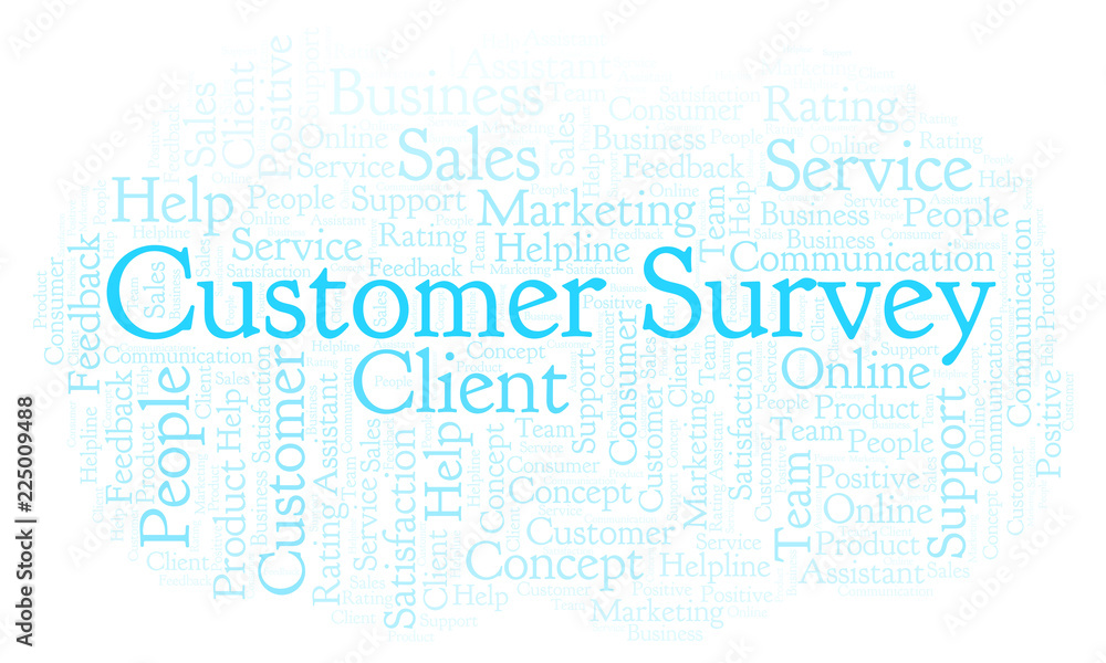 Customer Survey word cloud. Customer Survey word cloud.