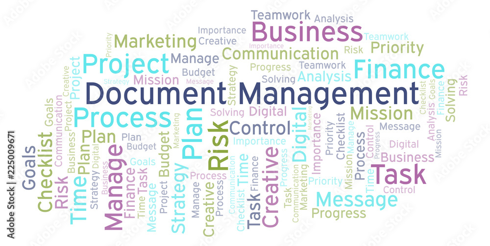 Document Management word cloud, made with text only.