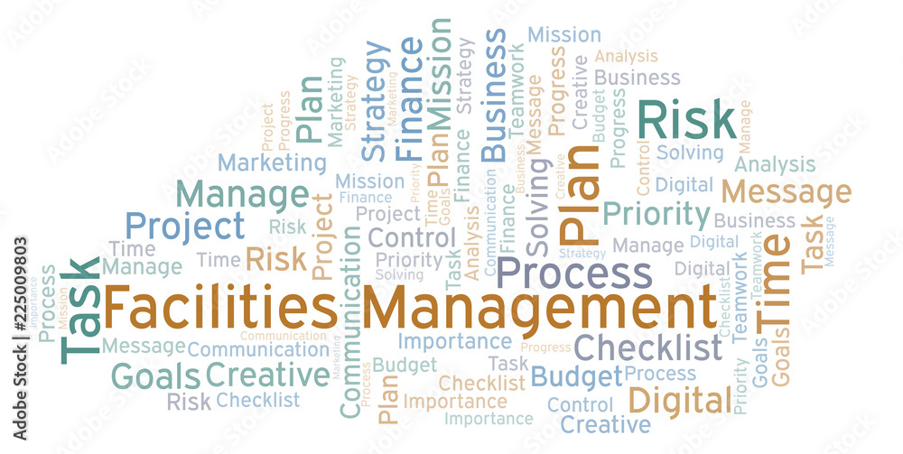 Facilities Management word cloud, made with text only.