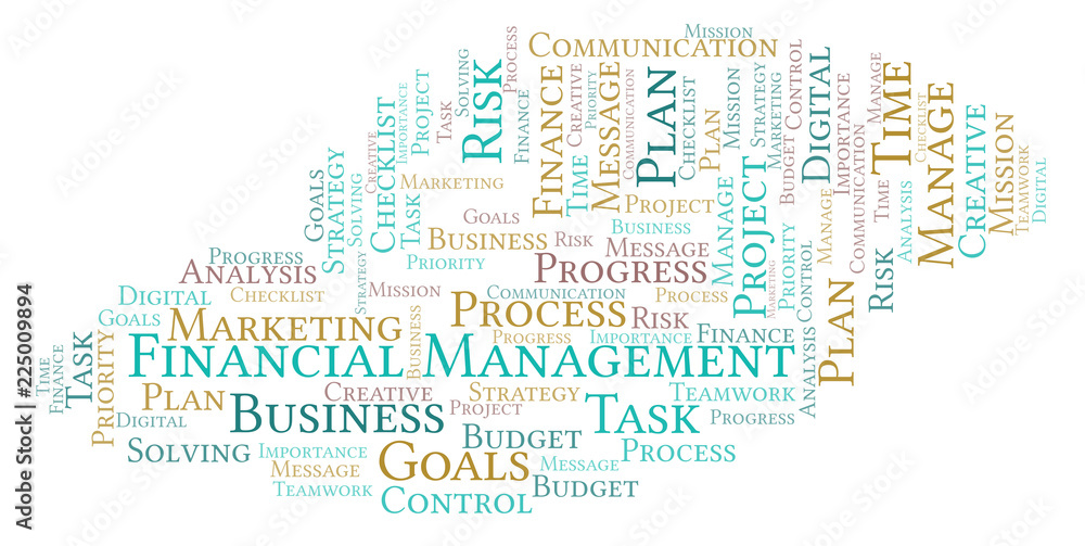 Fototapeta premium Financial Management word cloud, made with text only.