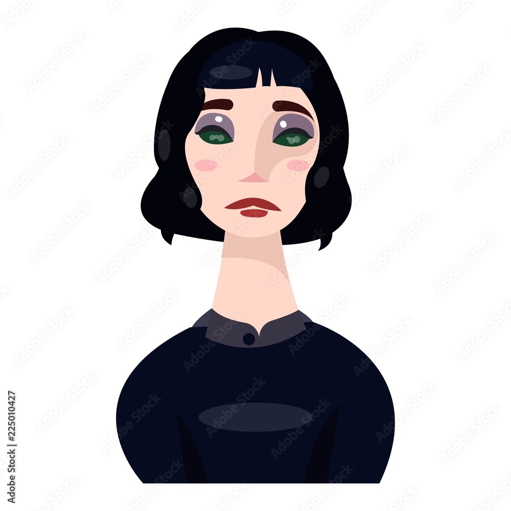 Beautiful woman in black clothes and resin black hair. Beautiful woman in black clothes and resin black hair.