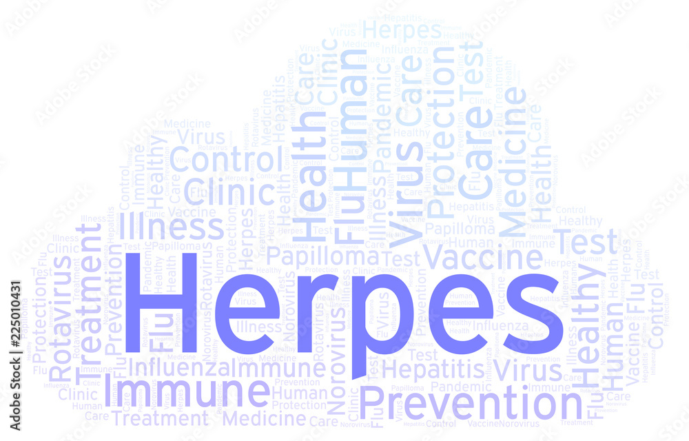Obraz premium Herpes word cloud, made with text only.