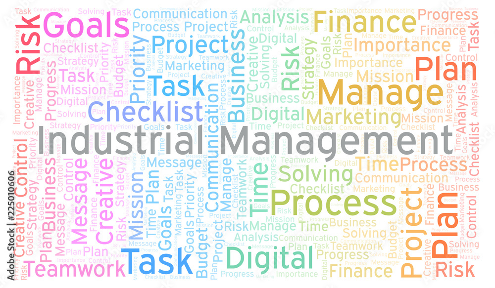 Industrial Management word cloud, made with text only.
