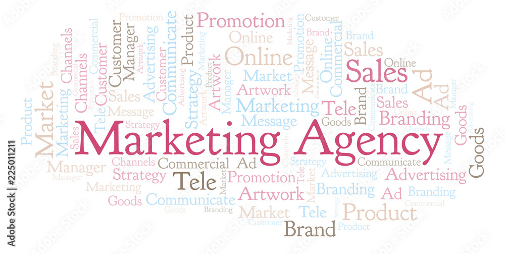 Fototapeta premium Word cloud with text Marketing Agency.