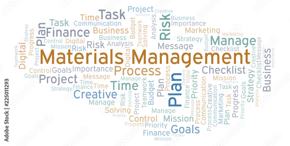 Obraz premium Materials Management word cloud, made with text only.