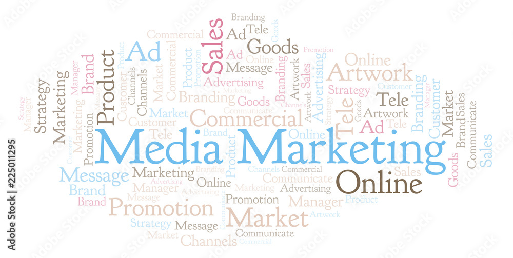 Fototapeta premium Word cloud with text Media Marketing.
