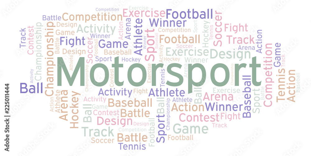 Motorsport word cloud. Motorsport word cloud.