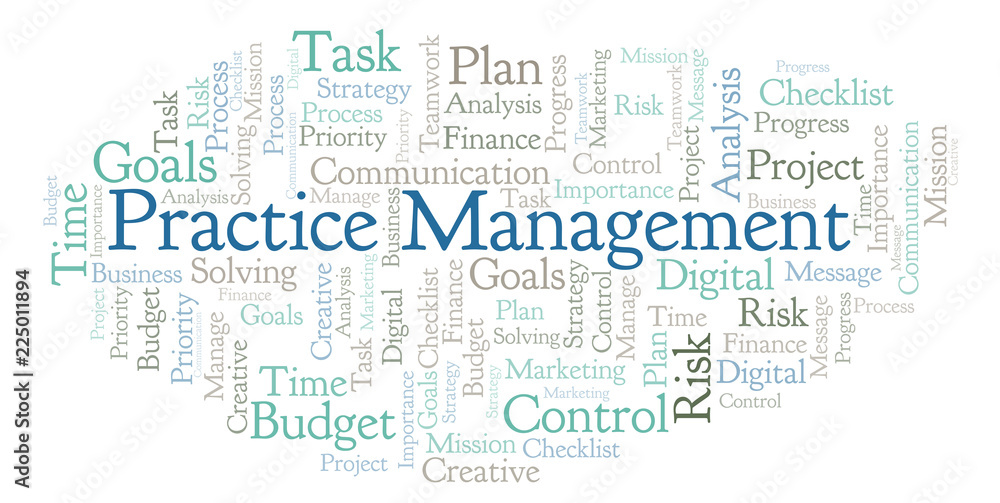 Fototapeta premium Practice Management word cloud, made with text only.