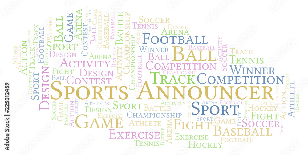 Sports Announcer word cloud. Sports Announcer word cloud.
