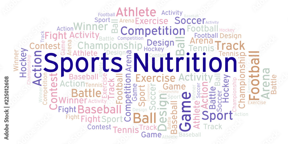Sports Nutrition word cloud. Sports Nutrition word cloud.