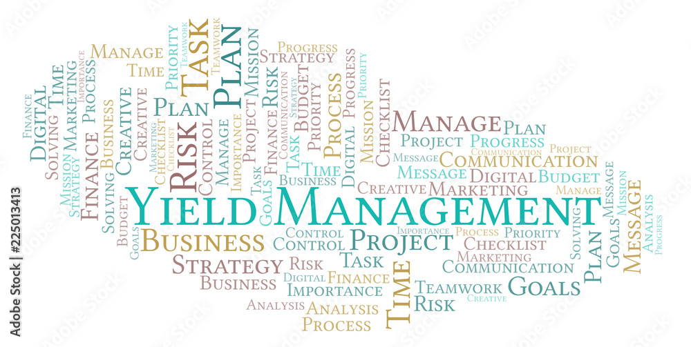 Obraz premium Yield Management word cloud, made with text only.