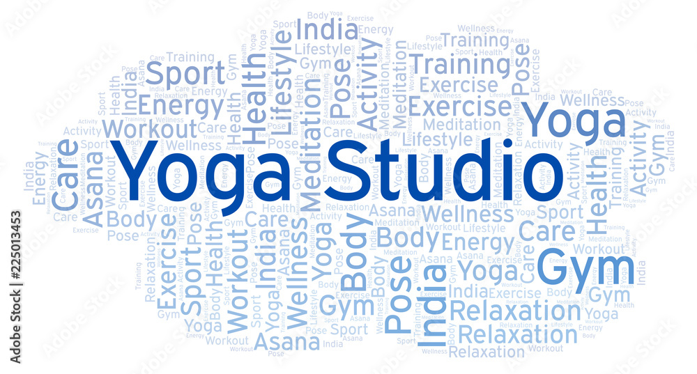 Obraz premium Yoga Studio word cloud.