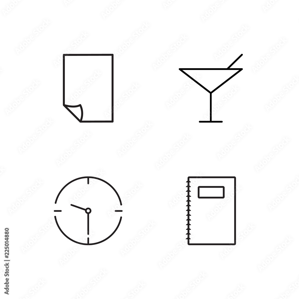 business simple outlined icons set business simple outlined icons set