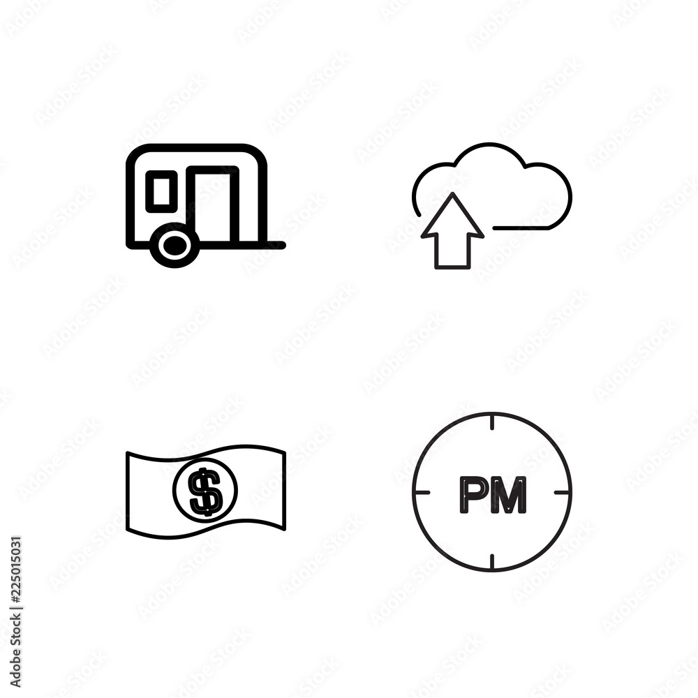 business simple outlined icons set business simple outlined icons set