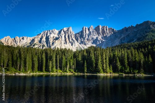 Fototapeta Naklejka Na Ścianę i Meble -  Lake Carezza Dolomites Italy