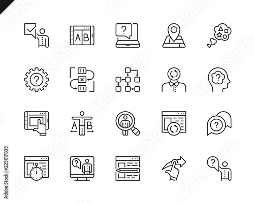 Simple Set of UX Related Vector Line Icons. Linear Pictogram Pack. Editable Stroke. 48x48 Pixel Perfect Icons.