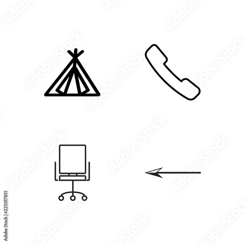 business simple outlined icons set