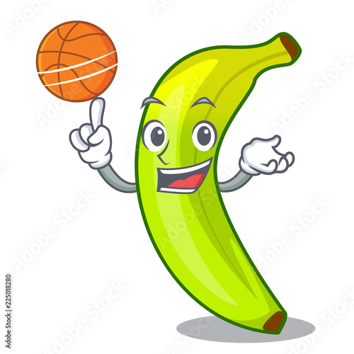 With basketball green banana cartoon in the market