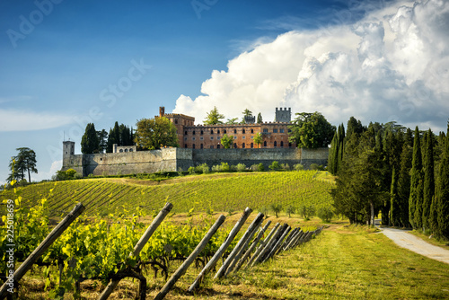 Castles and vineyards of Tuscany, Chianti wine region of Italy