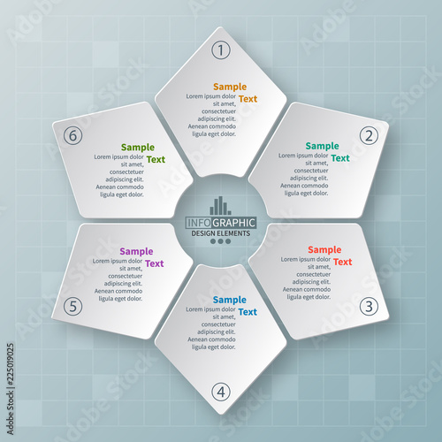 Abstract 3D Paper Infographics. Business template .Vector illustration