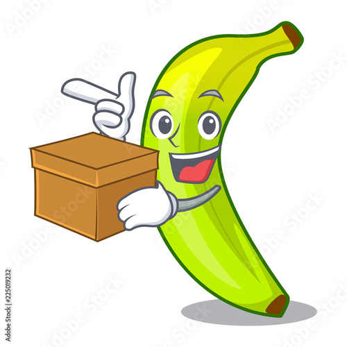 With box character natural fruit fresh green banana