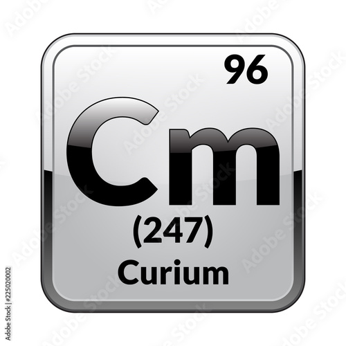 The periodic table element Curium. Vector illustration