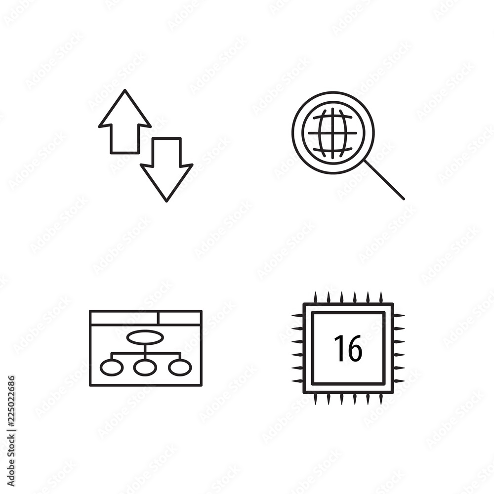 business simple outlined icons set business simple outlined icons set