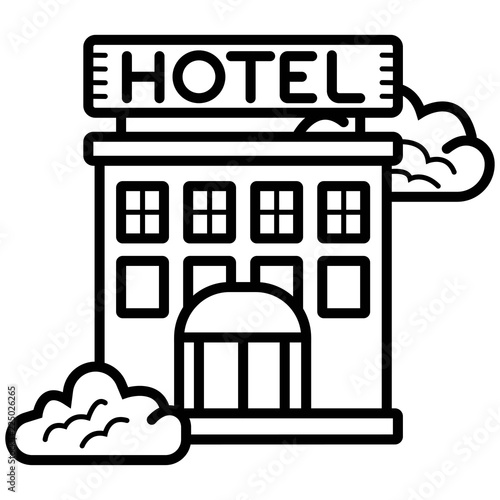 Fototapeta Naklejka Na Ścianę i Meble -  building vector icon, hotel