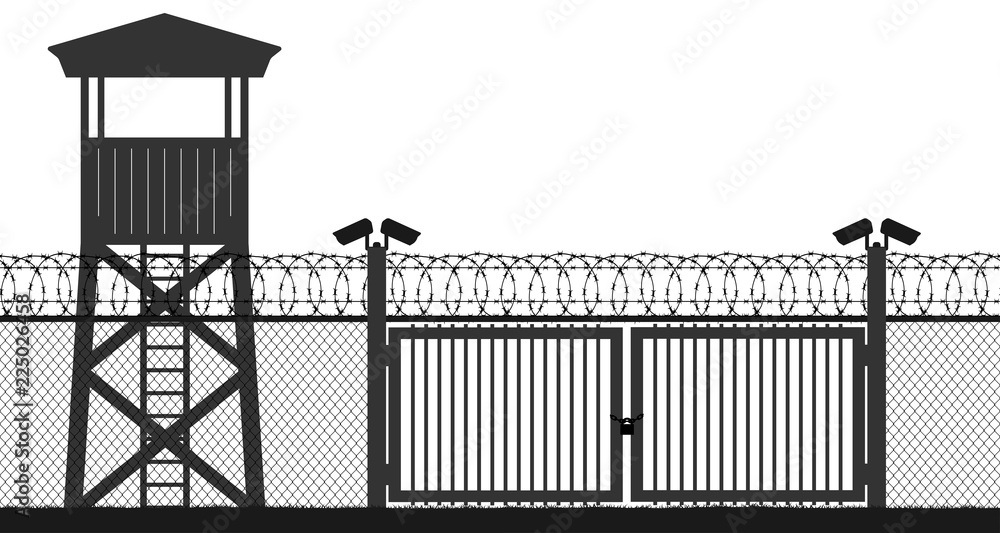 Εκτύπωση καμβά Checkpoint, prison tower, protection territory, watchtower, state border,military base