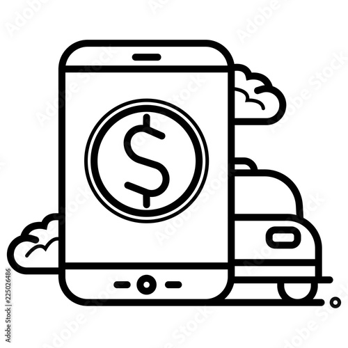 Taxi online service icon vector
