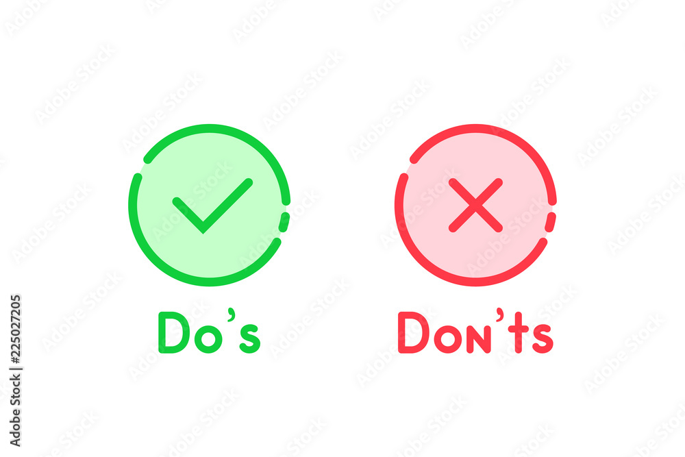 simple cartoon linear dos and donts icon simple cartoon linear dos and donts icon