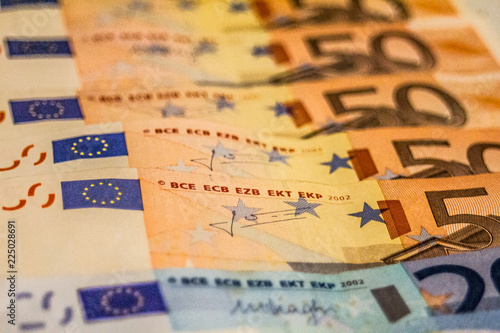 A composition of euro banknotes providing great options to be used for illustrating subjects as business, banking, media, etc.
